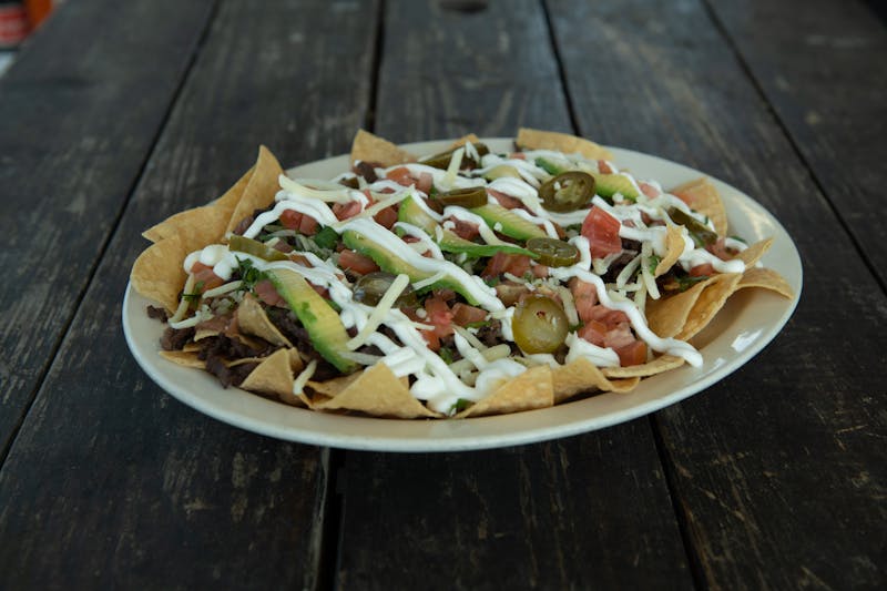 BBQ pulled beef loaded nachos