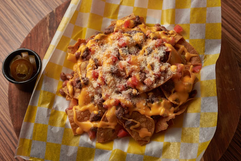 Chicken and corn nachos